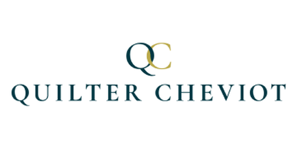 A circular logo featuring the letters "QC" elegantly intertwined. Below, the text "QUILTER CHEVIOT" is displayed in bold, with "INVESTMENT MANAGEMENT" in smaller font underneath. The design is sleek and professional.