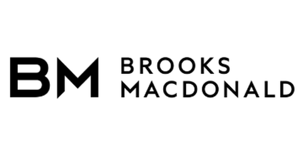 A logo featuring the text "BROOKS MACDONALD" above "Asset Management." The text is in a bold, modern font, with a star symbol integrated into the design, suggesting professionalism and financial services.